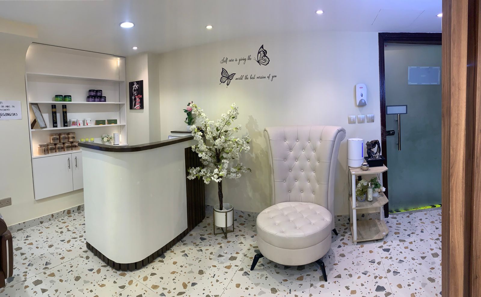 The welcoming reception area at Magic Princess Ladies Beauty Salon